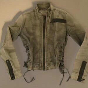 Y2K Retro Army Green Zipper Jacket